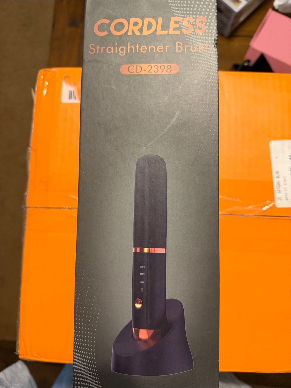 Cordless Black Hair Straightener Brush CD-2398